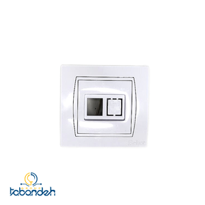 پریز شبکه BEKER  مدل بکر سفید با قاب سفید